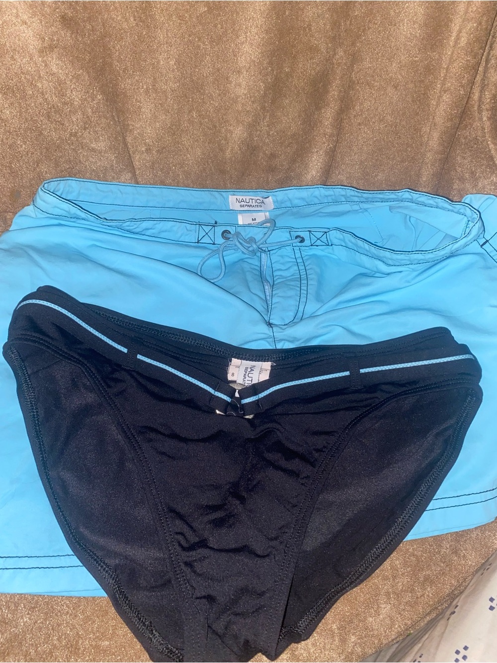 Nautica Swim Separates Bundle Medium Board & Bikini Bottoms Skirt Coastal Beach
